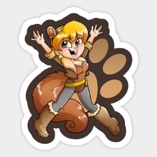 The Girl of Squirrel Sticker